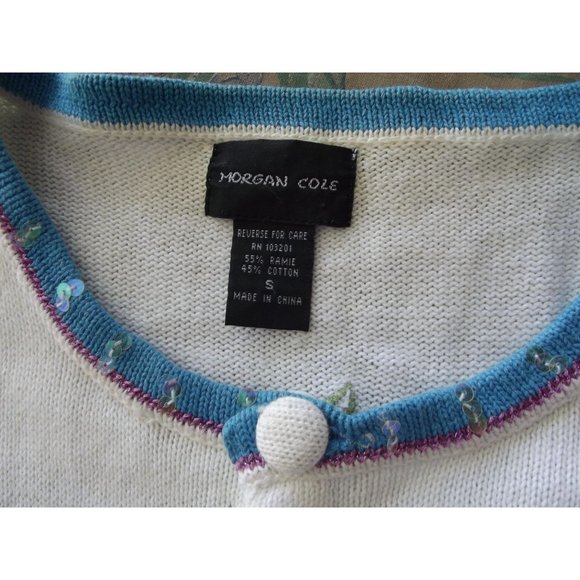 Striped Blue and White Sweater with Fish Embroidery - Picture 3 of 12